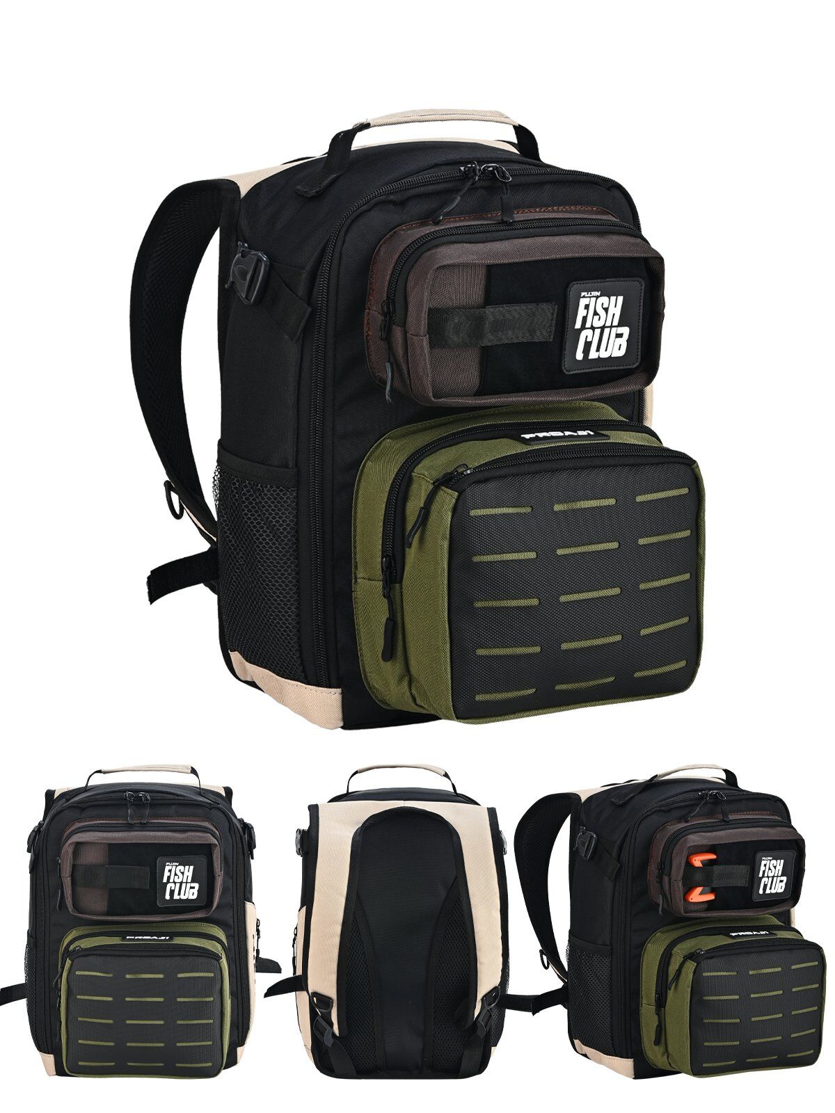 Fujin ProAji Back Pack Green Beige Balıkçı Sırt Çantası