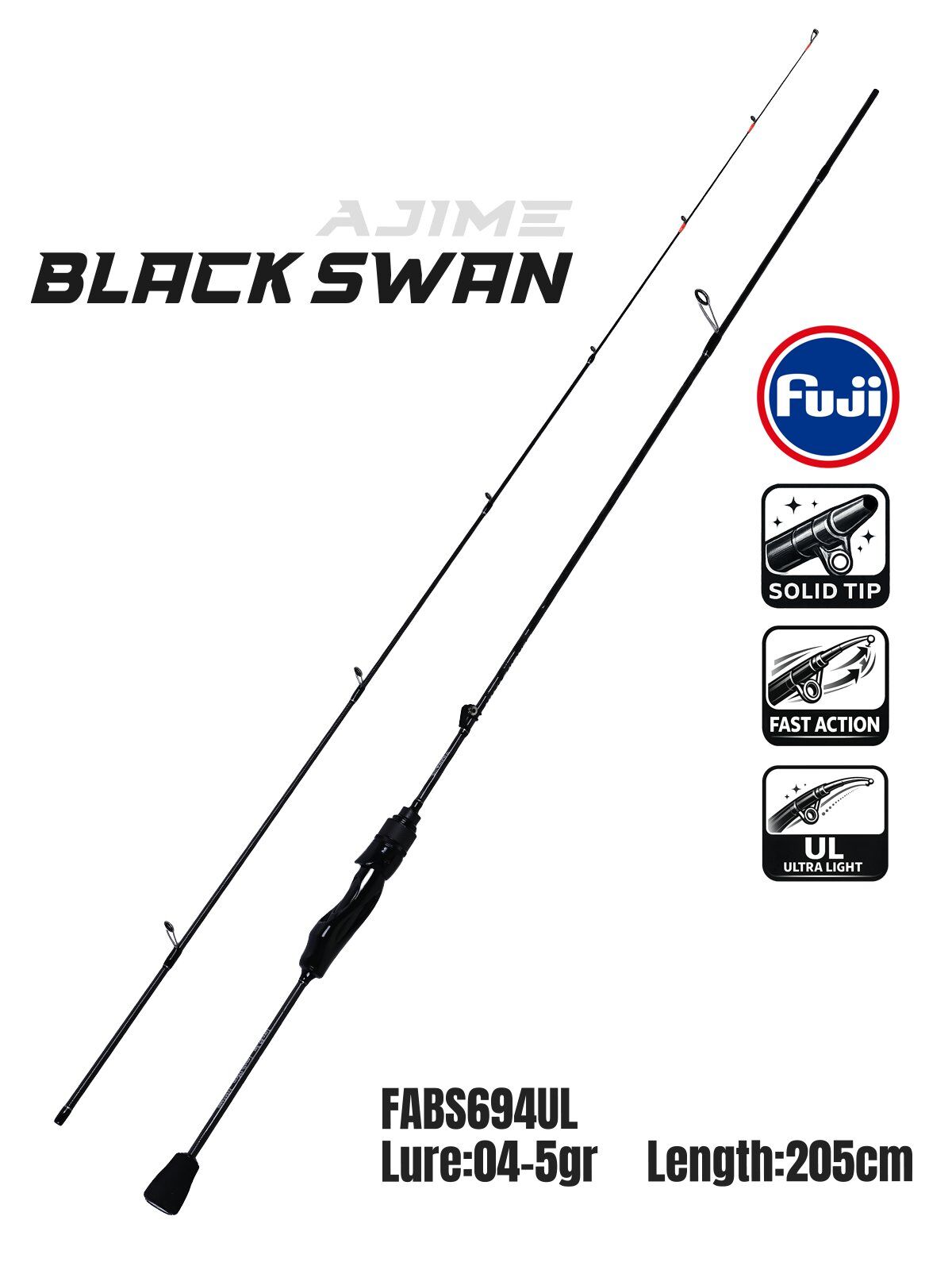 Fujin Ajime Black Swan 205cm 04-5gr Aji LRF Kamışı