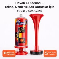 Havalı El Kornası – Yüksek Sesli Tekne ve Acil Durum Kornası