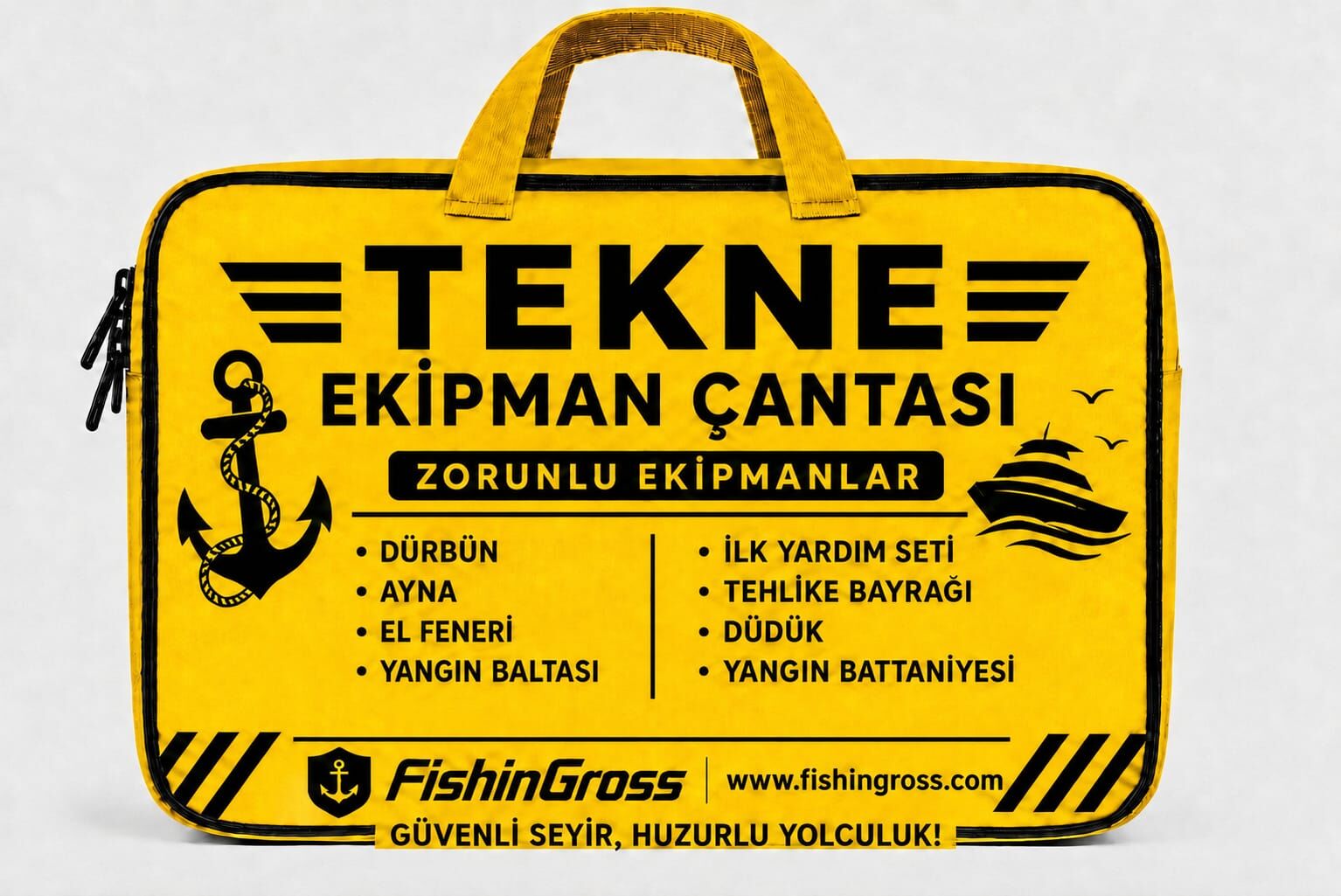 Tekne Ekipman Çantası – 8 Parça Zorunlu Ekipman Seti ⚓